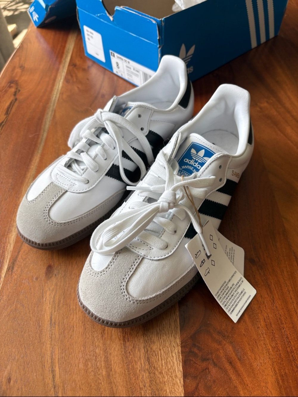 adidas Samba Sneakers in White, Black and Gum